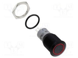 Switch: vandal resistant; Pos: 2; SPDT; 2A/48VDC; ON-(ON); red; IP40