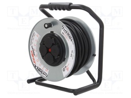 Extension lead; reel,with non-rotating sockets; Sockets: 4; 50m