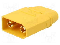 Plug; DC supply; XT90; male; PIN: 2; for cable; soldered; 40A; 500V