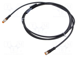 Cable: for sensors/automation; M8-M8; male; female; PIN: 3; plug