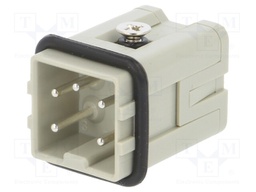 Connector: HDC; male; HDC; PIN: 5; 4+PE; size 1; 10A; 400V; 0.5÷2.5mm2