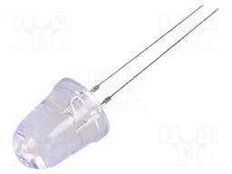 LED; 10mm; white warm; 8°; Front: convex; 2.9÷3.4V; Pitch: 2.54mm