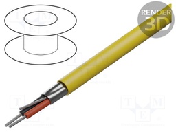 Wire; 1x2x22AWG; shielded,Al-PET foil; PVC; yellow; 300V; 305m