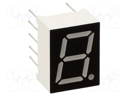 Display: LED; 7-segment; 10mm; 0.39"; No.char: 1; yellow-green