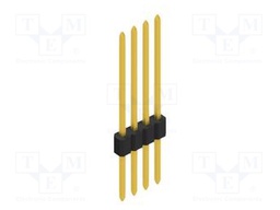 Connector: pin strips; pin header; male; PIN: 4; 1.27mm; THT; 1x4