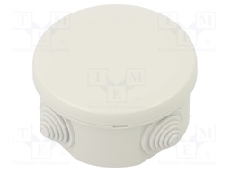 Enclosure: junction box; Ø: 80mm; Z: 46mm; wall mount; IP55; grey