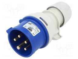 Connector: AC supply 3-phase; plug; male; 16A; 250VAC; Shark; IP44