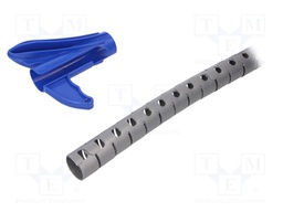 Spiral wrapping; 25mm; polypropylene; silver; UL94HB