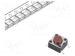 Microswitch TACT; Pos: 2; 0.05A/12VDC; SMD; none; 1.6N; 6x6x3.5mm