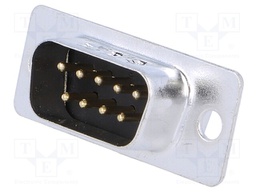 D-Sub; PIN: 9; plug; male; soldering; for cable; gold flash; 250V