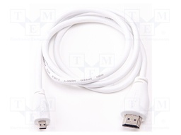 Connection cable; 2m; white; HDMI plug,micro HDMI plug