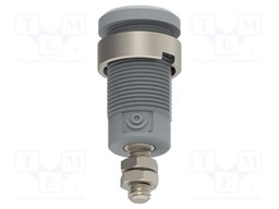 Connector: 4mm banana; socket; 25A; grey; nickel plated; M4; 34mm
