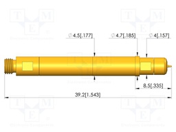Test needle; plug-in