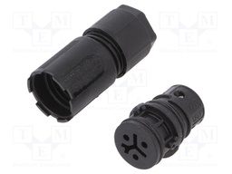 Plug; Connector: circular; female; PIN: 3; silver plated; 8A; 250V