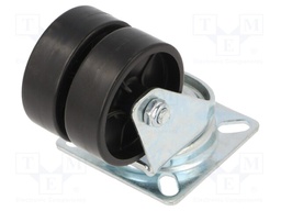 Transport wheel; Ø: 50mm; W: 34mm; H: 71mm; twin wheels,torsional