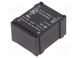 Transformer: encapsulated; 10VA; 110/110VAC; 6V; 6V; 833mA; 833mA