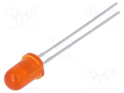 LED; 5mm; orange; 20÷45mcd; 30°; Front: convex; No.of term: 2