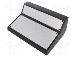 Enclosure: desktop; ABOX; X: 268mm; Y: 185mm; Z: 117.5mm; ABS; black