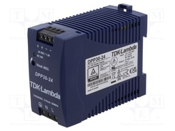 Power supply: switched-mode; for DIN rail; 30W; 24VDC; 1.3A; 84%