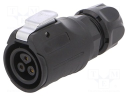 Plug; Connector: circular; MRD; PIN: 3; gold flash; 10A; soldering