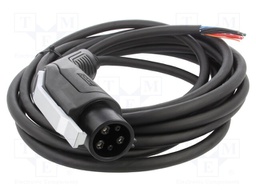 Cable: eMobility; 250V; 12kW; wires,Type 1; IP44; 7.6m; 48A