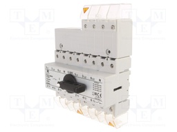 Switch: mains-generator; Stabl.pos: 3; 80A; I-0-II; DIN; Poles: 3+N