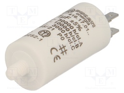 Capacitor: motors, run; 1uF; 475VAC; Ø28x55mm; -25÷85°C; ±5%