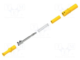 Connector: 4mm banana; plug; 36A; yellow; insulated; nickel plated