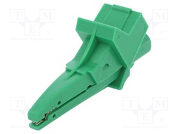Crocodile clip; 12A; 600VDC; green; Grip capac: max.20mm