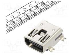 Socket; USB C; SMT; PIN: 5; horizontal