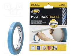 Tape: fixing; W: 12mm; L: 5m; Thk: 0.8mm; double-sided; max.75°C