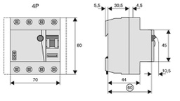 RCD breaker; Inom: 40A; Ires: 30mA; Max surge current: 5kA; Poles: 4