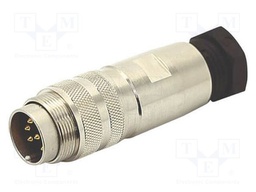 Male connector with built-in strain relief