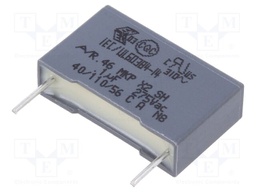 Capacitor: polypropylene; X2; 100nF; 15mm; ±20%; 18x5x11mm; 275VAC
