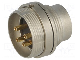 Connector: M16; male; for panel mounting,rear side nut,screwed