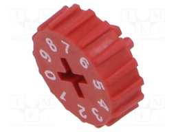 Knob; Ø9.2x3.3mm; red