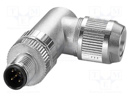 Connector: M12; plug; PIN: 5; 48V; angled; IP65; push-lock; A code; 4A