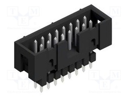 Connector: pin strips; pin header; male; PIN: 16; 2.54mm; THT; 2x8