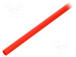 Heat shrink sleeve; thin walled,glued; 4: 1; 4mm; L: 1000mm; red