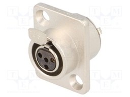 Socket; XLR mini; female; PIN: 4; soldering; 5A; 0.5mm2