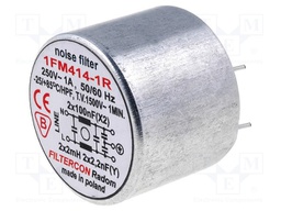 Filter: anti-interference; 250VAC; Cx: 100nF; Cy: 2.2nF; 2mH; THT; 1A