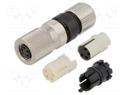 Connector: M8; female; PIN: 4; straight; for cable; plug; 4A; 30V