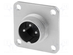 Connector: M16; male; flange (4 holes),for panel mounting; 300V