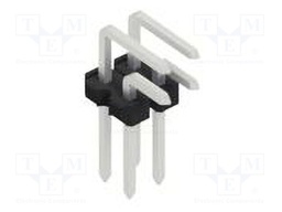 Connector: pin strips; pin header; male; PIN: 4; 2.54mm; THT; 2x2