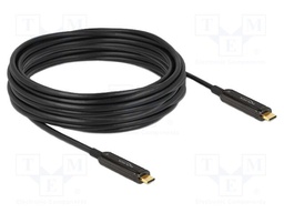 Cable; optical; USB C plug,both sides; gold-plated; 10m; black