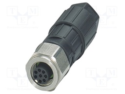 Connector: M12; plug; PIN: 8; 30V; straight; IP65; IDC; Contacts: CuSn