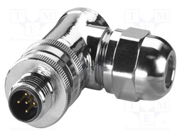 Connector: M12; plug; PIN: 5; 48V; angled; IP67; screw terminal; 4A