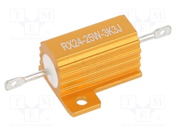 Resistor: wire-wound; with heatsink; 3.3kΩ; 25W; ±5%; 30ppm/°C