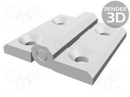 Hinge; Width: 50mm; technopolymer (PA); white; H: 50mm