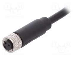Connector: M8; female; PIN: 3; straight; plug; 3A; 60V; IP67; 1m; PVC